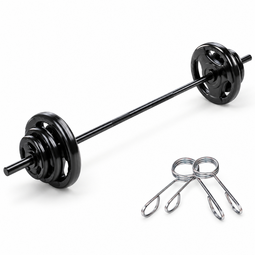 Kit Pump Barra 1,20m 10kg Anilhas Emborrachadas Musculação Treino Funcional Academia Fitness em Casa