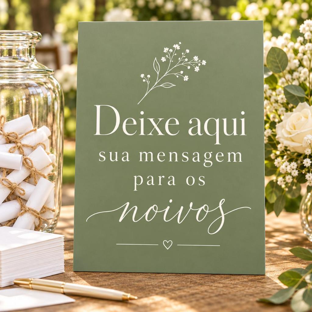 Placa Decorativa Casamento deixe sua mensagem para os noivos Recepção — imagem 2 de 2