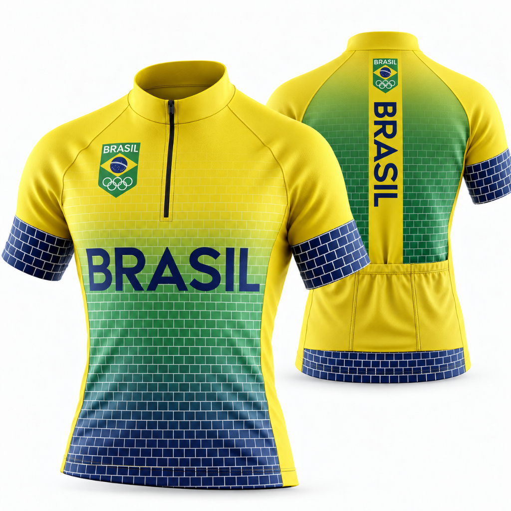 Camisa Ciclismo Camiseta Ciclista Roupa de Ciclismo Masculina Mountain Bike Selecao Brasil
