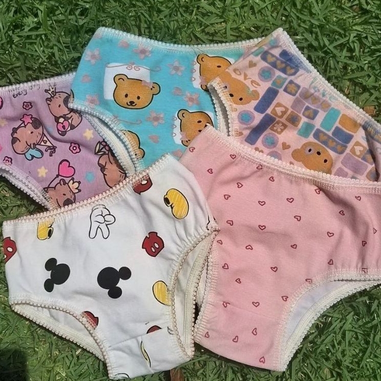 kit 10 7 5 3 calsinha infantil menina colorida 96% algodão forrada estampa divertida sortidas reforçada nao machuca