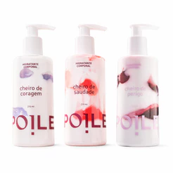 Kit 3 Hidratantes Corporais Femininos Perigo Saudade Coragem 210ml Spoiler