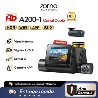 Câmera Veicular 70mai A200 Set FULL HD 1080P 2'' Tela App WiFi G-sensor 130° Visão Noturna Máximo 128GB para Uber/Taxi