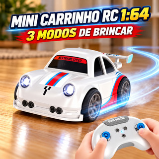 Mini Carrinho RC 1:64 Controle Remoto 2.4G Drift Sensor Inteligente Luzes e Sons Brinquedo Infantil