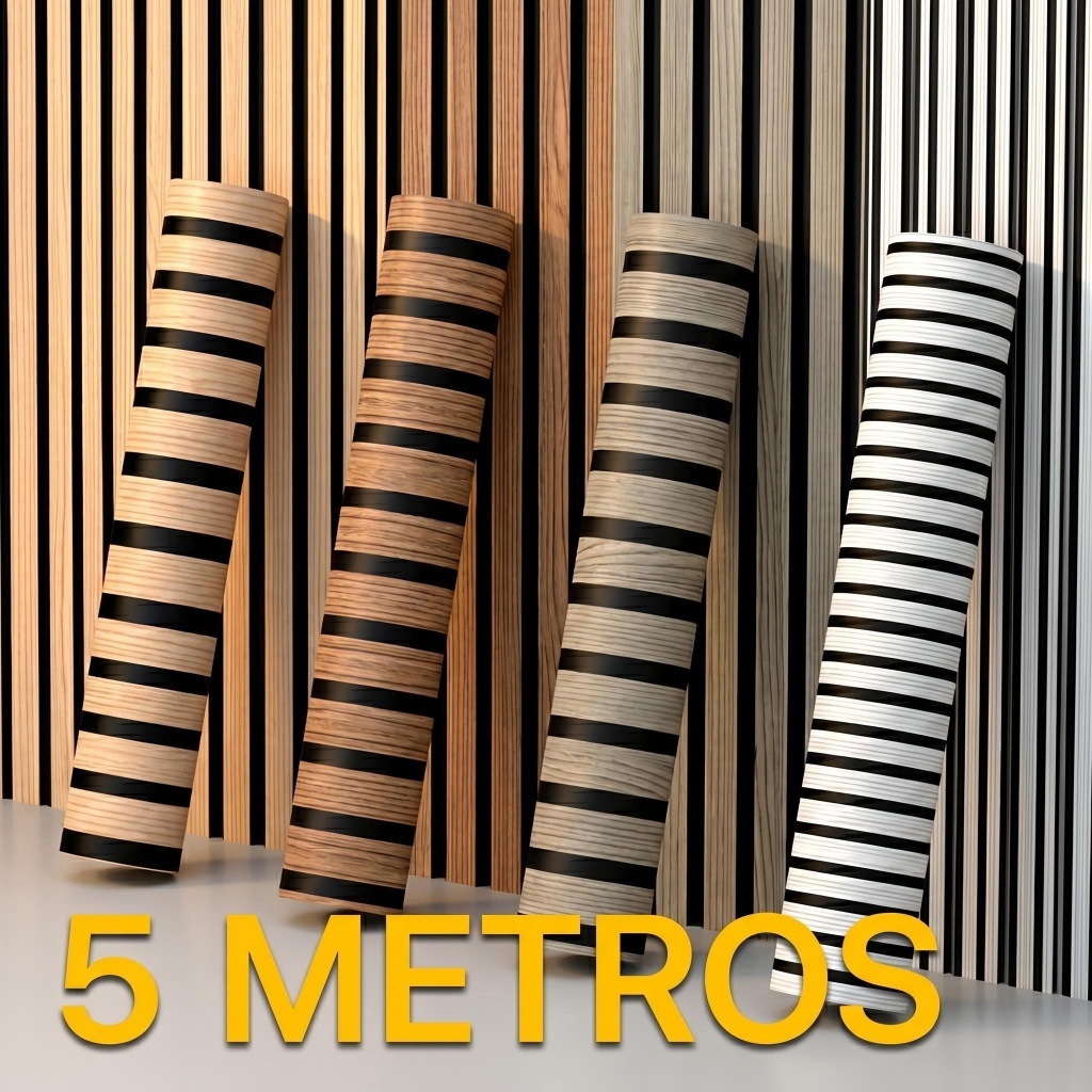 Papel de Parede 3d Adesivo Autocolante Decorativo 5 Metros Para Sala Ripado Amadeirado Marmorizado Quarto Autoadesivo