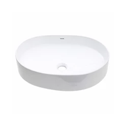 Cuba de Apoio Sem Válvula para Banheiro Oval Louça Cerâmica Neptunita Pingoo - Branco