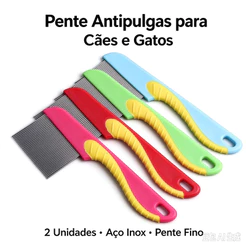 Pente Antipulgas para Cães e Gatos 2 Unidades Pente Fino para Remover Pulgas e Ovos