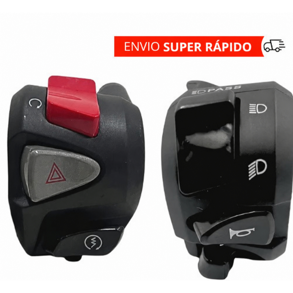 Kit Punho De Partida Cb 500 + Punho Chave de Luz Xre 300 Com Lampejador Pisca Alerta Cg Titan Fan Cb Start 150 Plug 160