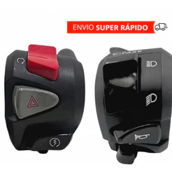 Kit Punho De Partida Cb 500 + Punho Chave de Luz Xre 300 Com Lampejador Pisca Alerta Cg Titan Fan Cb Start 150 Plug 160