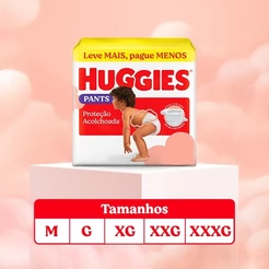 Fralda Pants Huggies Proteção Acolchoada M/G/XG/XXG/XXXG