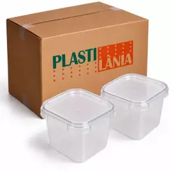 Kit 300un Pote Quadrado Com Tampa 220ml Lacre Plastilânia - 24Hs
