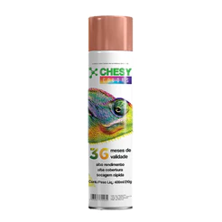 Kit Com 6 Latas de Tinta Spray Metálico Rose Gold 400ml 210g Chesy