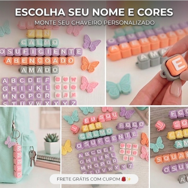 Chaveiro Fidget Mecânico Clicker Personalizado Teclado Gamer Antiestresse