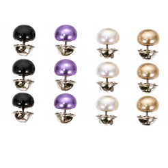 12 Peças Mini Pin Botton Pérola Roupa Sortido Cor Neutra