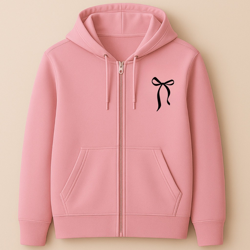 Moletom ziper lacinho feminino lançamento bolso e capuz em Oferta na Shopee