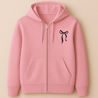 Moletom ziper lacinho feminino lançamento bolso e capuz em Oferta na Shopee