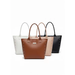 Bolsa Feminina Tote Grande Elegante Ombro com Detalhes Dourados Dia a Dia Praia Faculdade Trabalho