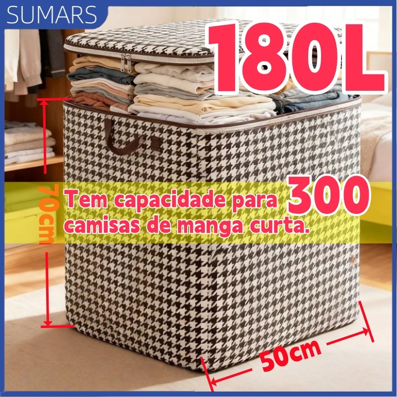 SUMARS Caixa Armazenamento Guardar Roupas E Cobertores 180L Grande Capacidade em Oferta na Shopee