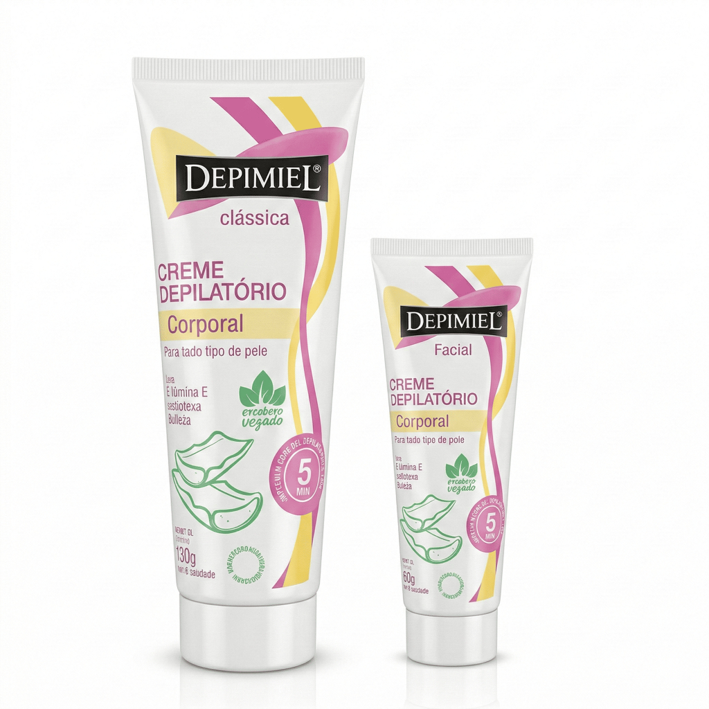 Kit Creme Depilatório Corporal 120g + Facial Aloe Vera 40g - Depimiel