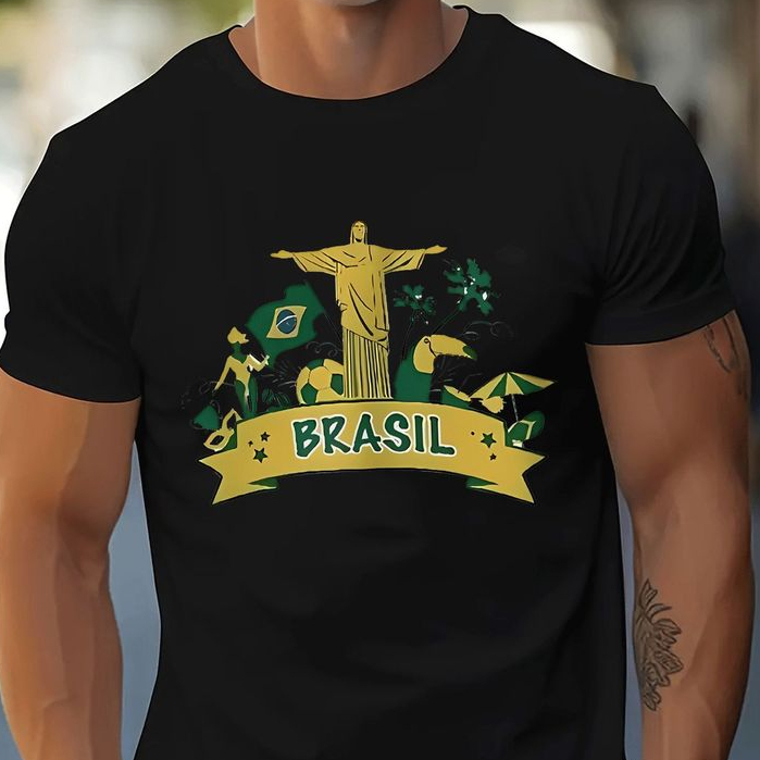 Camiseta Slim Blusa Time Confortavel Unissex Brasil Cidade Time De Futebol Patriota Premium