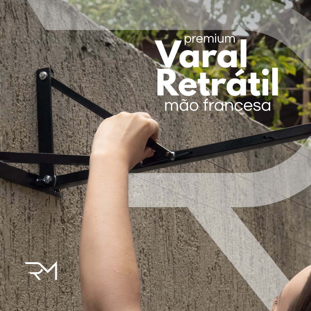 VARAL RETRATIL DE PAREDE MURO MÃO FRANCESA em Oferta na Shopee