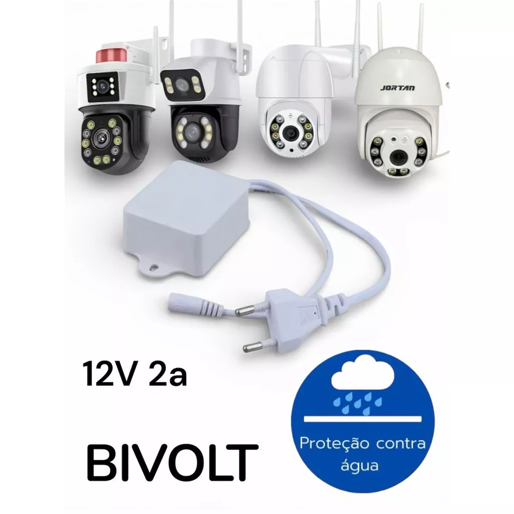 Fonte de Alimentação 12V 2A Bivolt para Câmera de Segurança em Oferta na Shopee