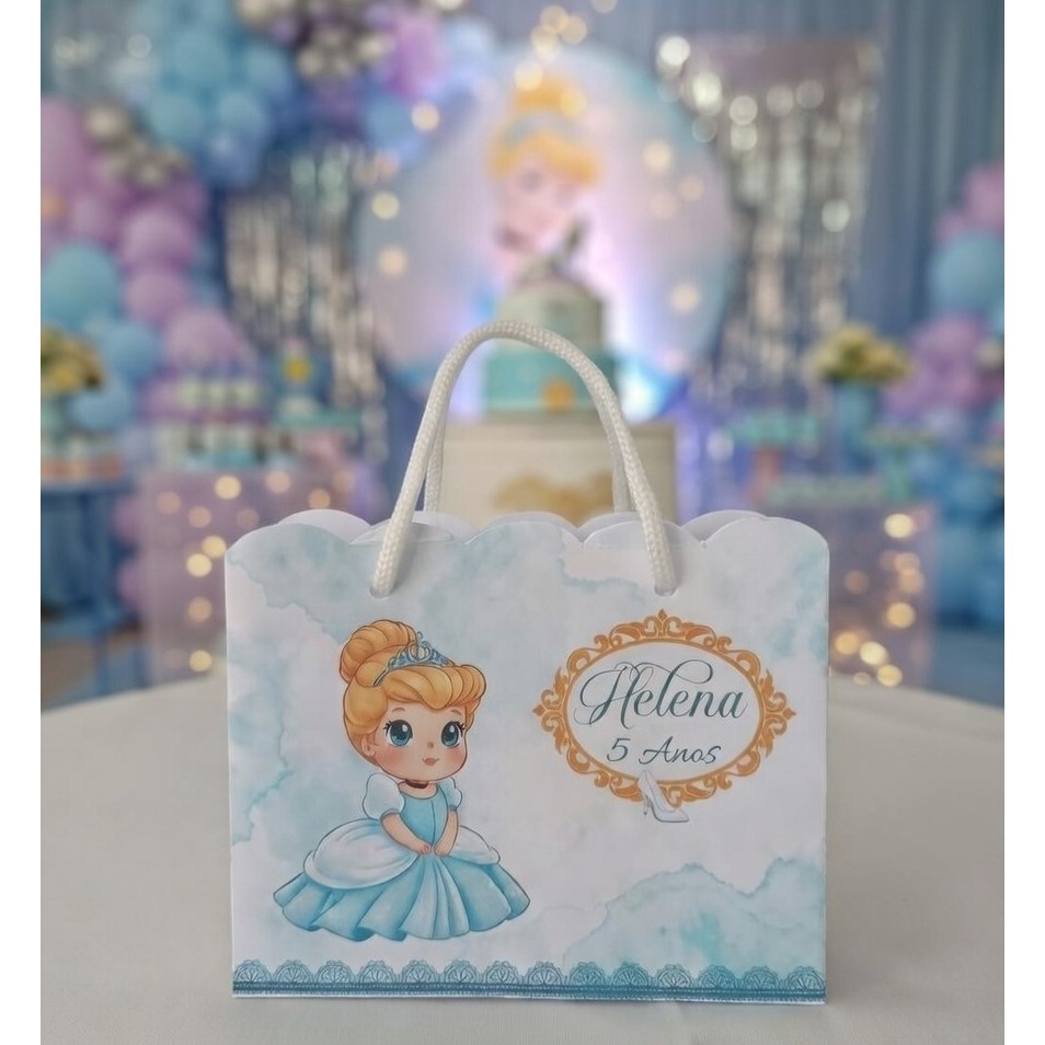 Sacola Nuvem MINI | Cinderela baby | Personalizada | Lembrancinha | Festa Infantil | Aniversário