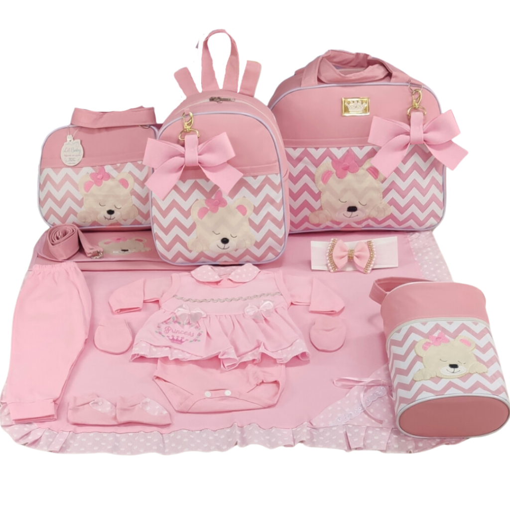 Kit Bolsa Maternidade Borboleta  Menina Várias Cores + Saida de Maternidade em Oferta na Shopee