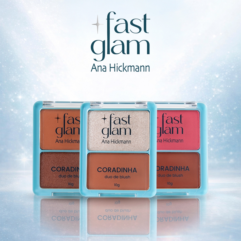 Blush Duo Fast Glam Coradinha Blush Contorno Iluminador Ana Hickmann em Oferta na Shopee