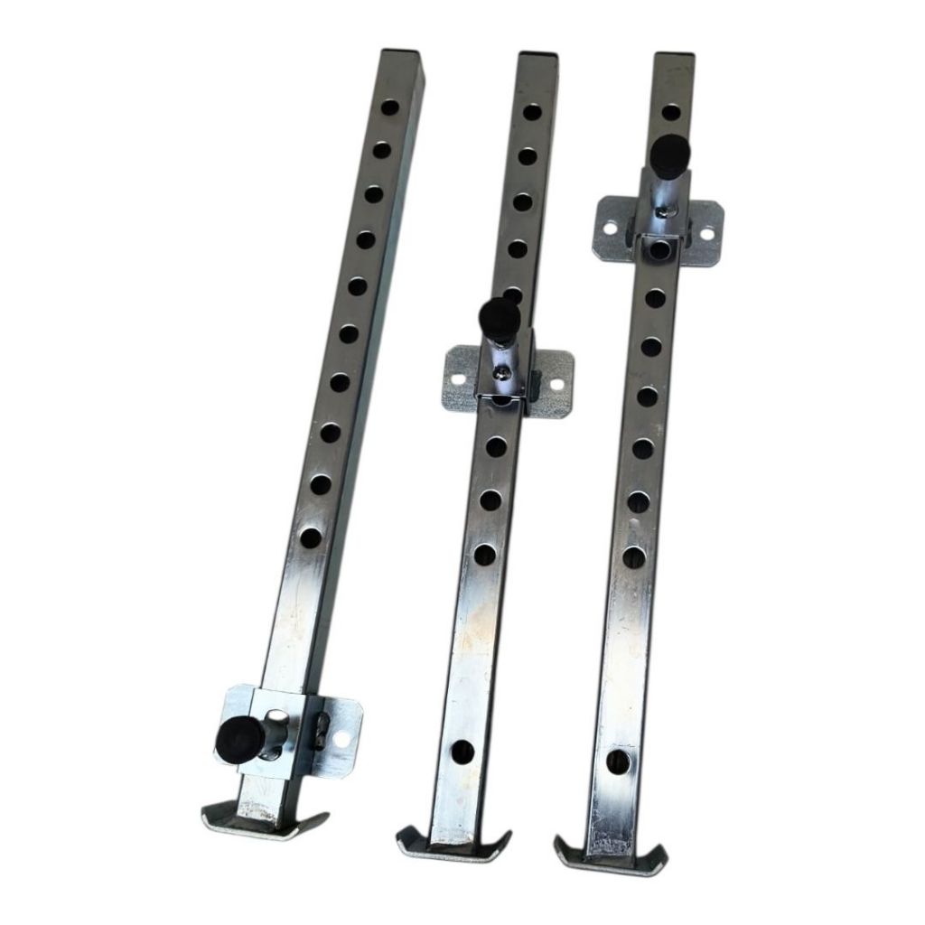 Kit 3 Pés de Apoio Nivelador Regulável para Carretinha, Trailer e Jetski – Aço Galvanizado Reforçado