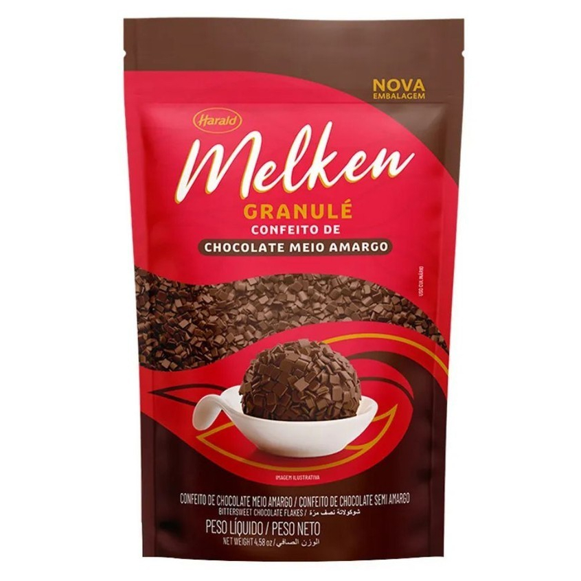 Granulado Granulé De Chocolate Meio Amargo Nobre Melken 400g Harald
