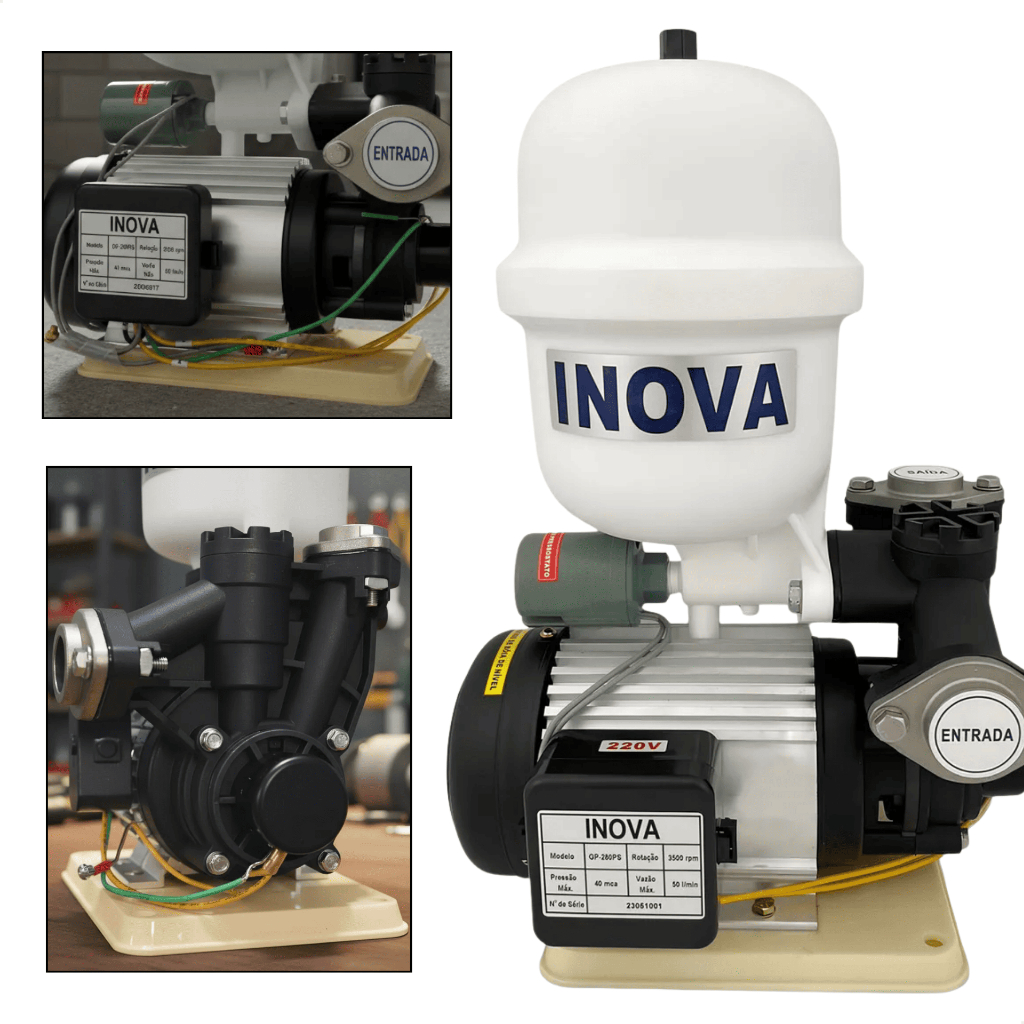 PRESSURIZADOR DE ÁGUA INOVA GP 280 PPS AUMENTA PRESSÃO EM CASAS E APARTAMENTOS AUTOMÁTICO