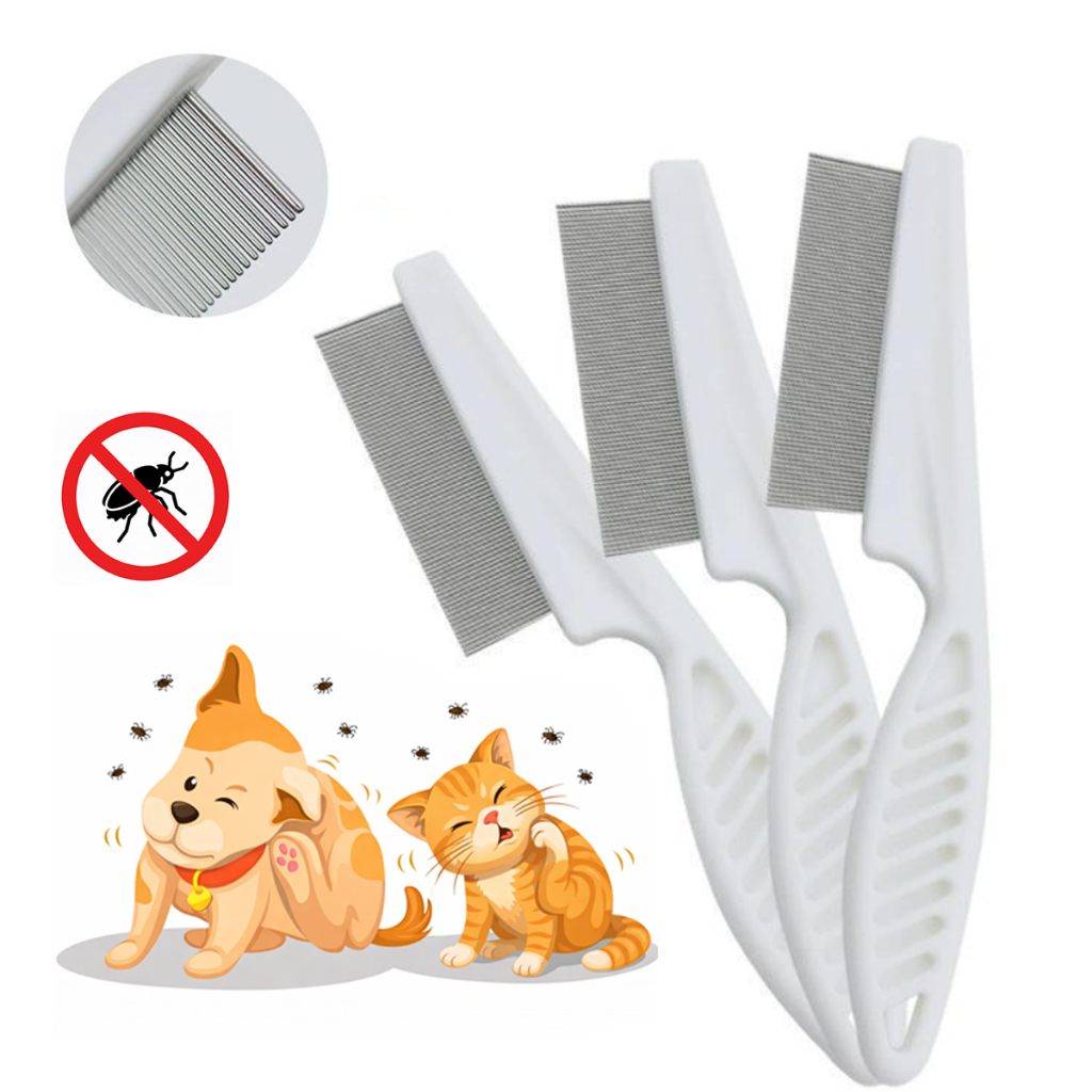 Pente Fino Antipulgas Tira Carrapatos Piolhos Cães Gatos Escova Pelos Mortos Limpeza Profissional