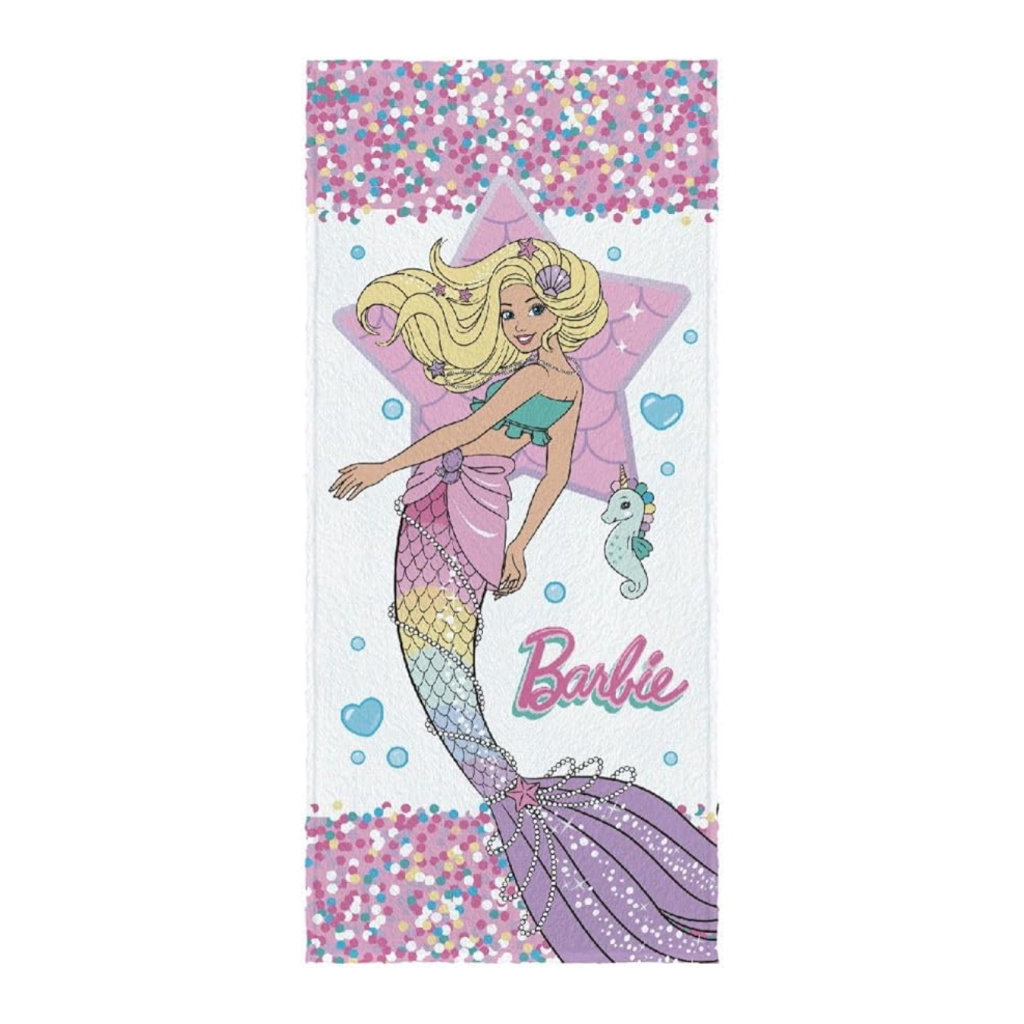 Toalha Infantil Barbie Sereia Colorida Lepper – Estampa Exclusiva