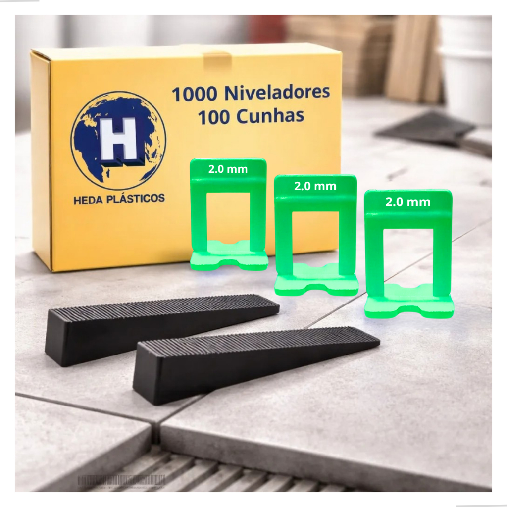 1000 Niveladores de Piso Porcelanato 2mm +100 Cunhas Slim material novo em Oferta na Shopee