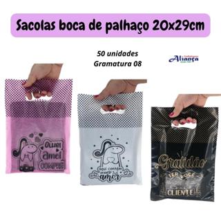 50 Sacolas boca de palhaço 20x29cm Decoradas embalagem para presente em Oferta na Shopee