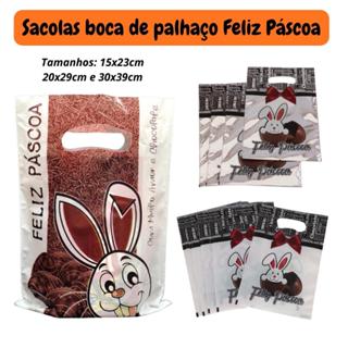 Sacolas Feliz Páscoa Boca de Palhaço Embalagens para presente em Oferta na Shopee