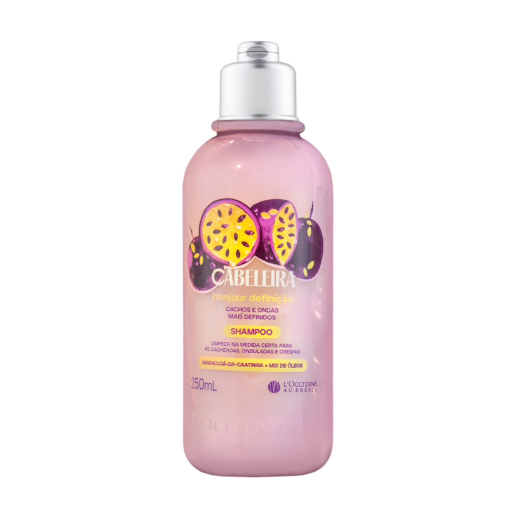 Shampoo Bonjour Definição Cabeleira 250mL Cachos e Ondas mais Definidos Maracujá-da-Caatinga + Mix de Óleos L'Occitane