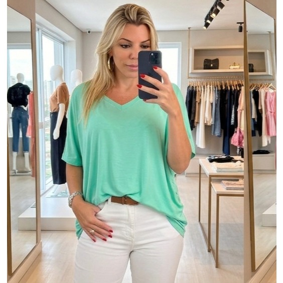 Bata Blusa Feminina Plus Size Viscolycra - Tamanho GG até G3 - Várias Cores
