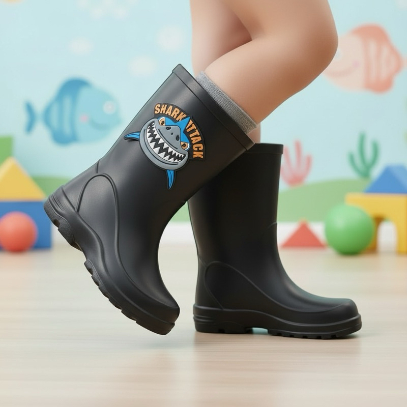 GALOCHA TUBARAO INFANTIL MENINO BOTA DE CHUVA IMPERMEAVEL REF.8