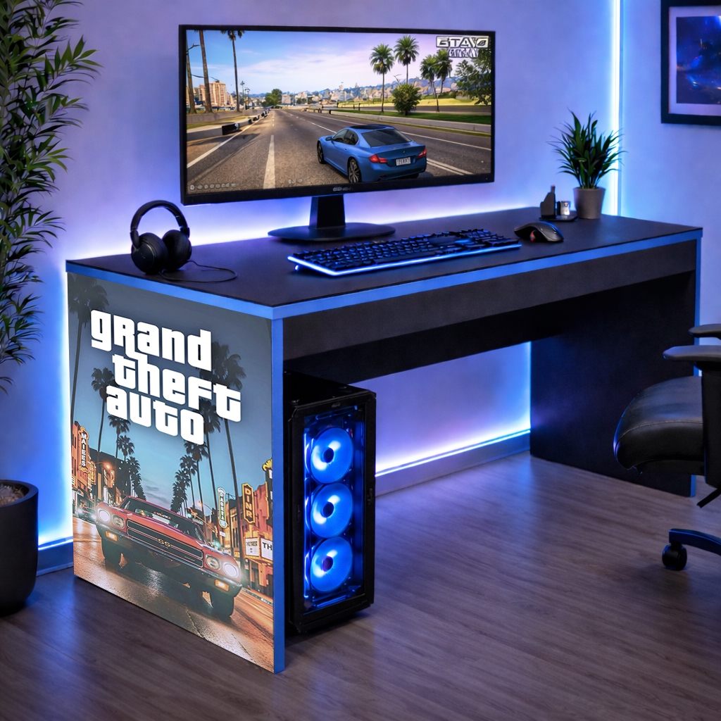 Escrivaninha Infantil Gamer Mesinha Mesa para Jogos e Estudo GTA 5 Aachadinho Shopee