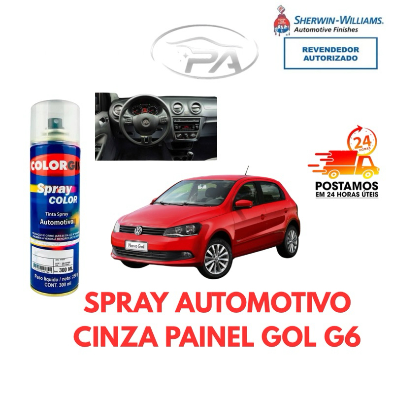 Spray Tinta Automotiva Cinza Painel Volkswagen Gol G6 – Restaurar Plástico Interno, Tabelier e Acabamentos