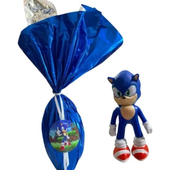 Ovo de Páscoa Chocolate Sonic 300g Exclusivo Presente Para Crianças Kids Surpresa Infantil Qualidade