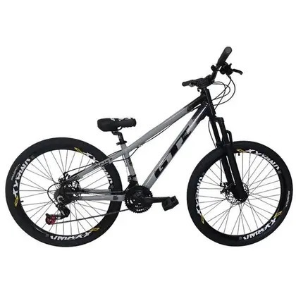 Bicicleta GTI Wolfline Aluminio Aro26 21V Rodas Vmaxx - Cinza Preto