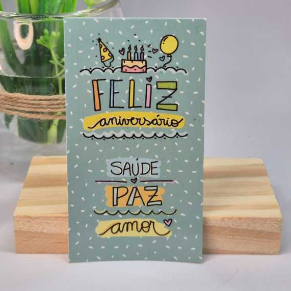 Cartão Tag Feliz Aniversário - Pronta entrega - 25/50/100 unidades
