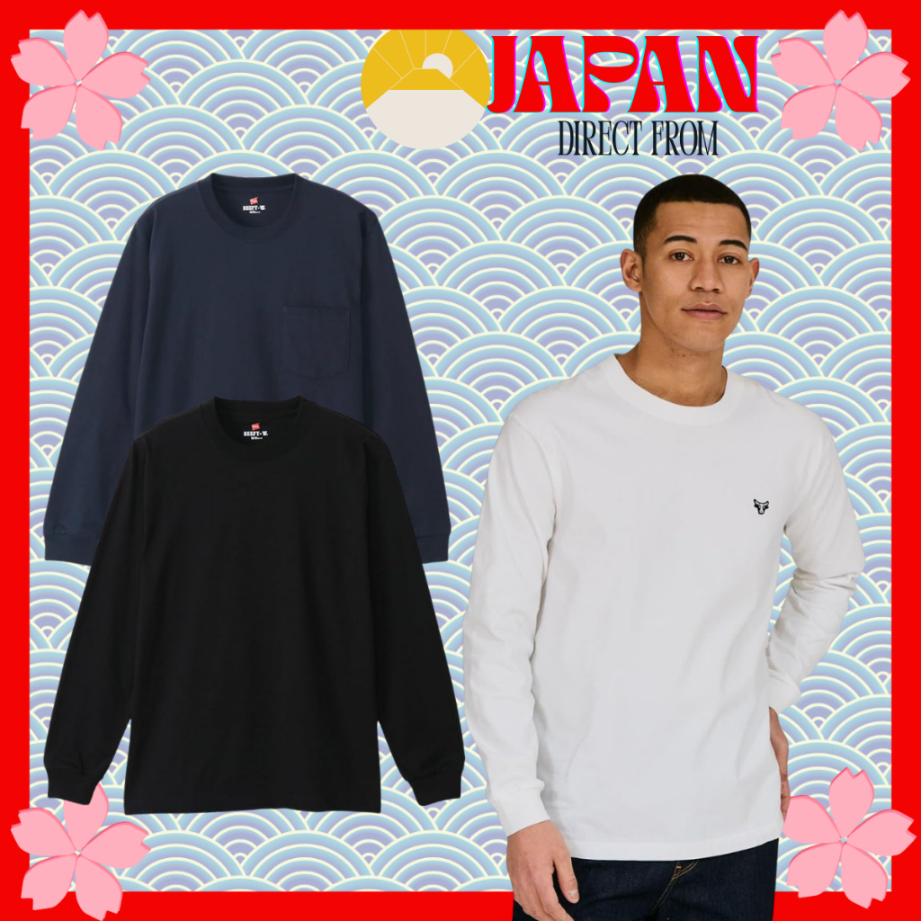 Hanes J Camisetas de Manga Longa – Beefy Long Sleeve, L/S Pocket T-Shirt, Camiseta Básica de Manga Longa | Algodão Confo