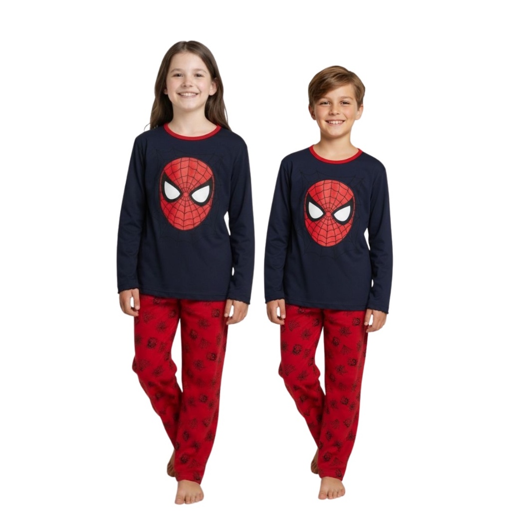 Pijama Infantil Menina ou Menino Estampado Longo de Frio Roupa de Dormir Unissex Inverno