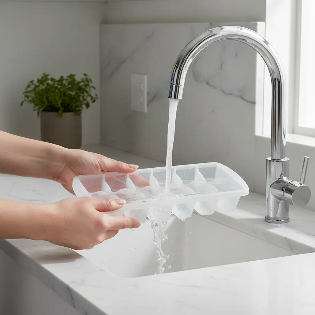 Forma Plástica Transparente para Gelo em Cubos