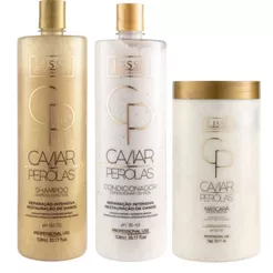 Lissé- Kit Caviar E Perolas Shampoo 1L + Condicionador 1L + Máscara 1kg