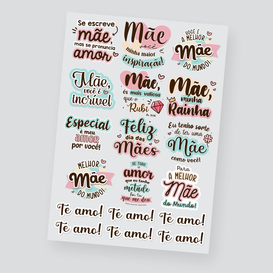 DTF UV Dia das Mães 3 A4–Adesivos para Produtos Rígidos em Oferta na Shopee