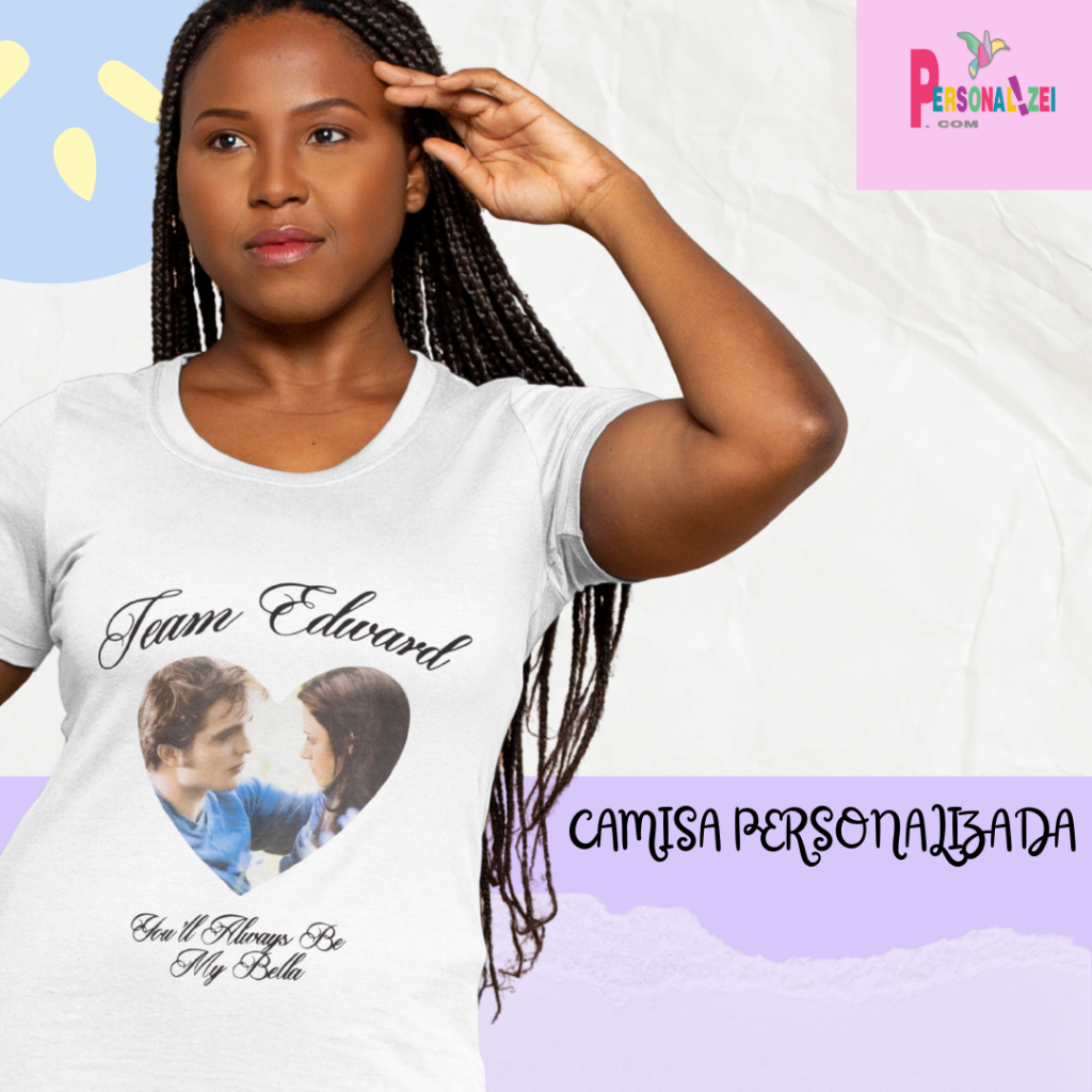 Camiseta Team Edward Camisa Saga Crepúsculo Edward Bella Estampa Presente Twilight